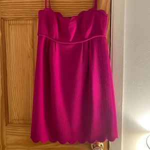Andrew Gn Scalloped Fuschia/Magenta Cocktail Dress
